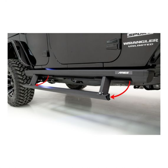 ARIES ACTIONTRAC POWERED RUNNING BOARDS JEEP JLU 4-DOOR 