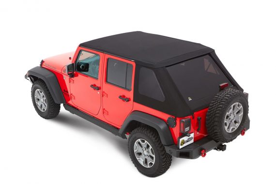 BESTOP TREKTOP SLANTBACK SOFT TOP JEEP JK 4-DOOR, BLACK DIAMOND 