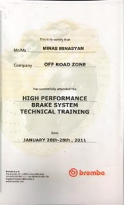 High Performance Break System Technical Training