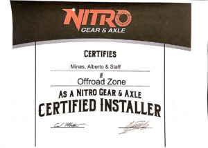 NITRO GEAR & AXLE CERTIFIED INSTALLER